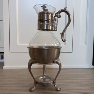 Vintage FB Rogers Silver Co Pewterlite Coffee Carafe w Warmer
